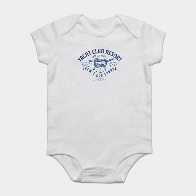 Distressed Yacht Club Resort Crew's Cup Lounge Orlando Florida Baby Bodysuit by Joaddo